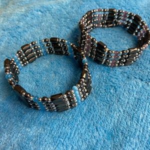 Three fully adjustable magnetic bracelets